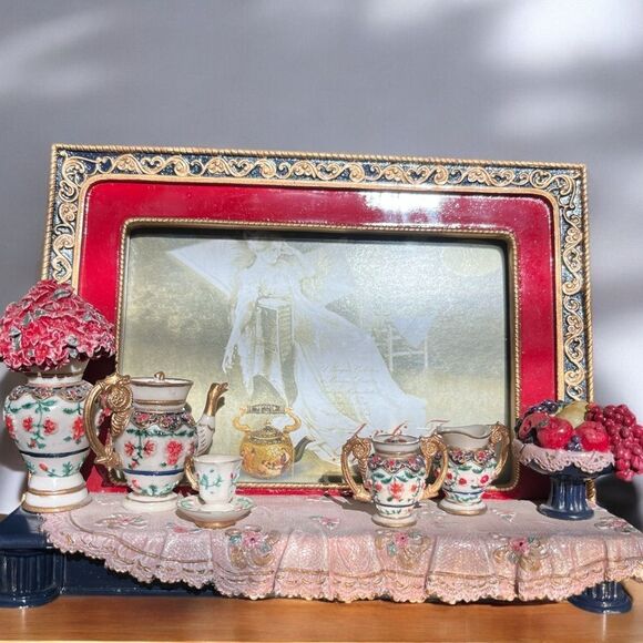 New Nini Teapot Teaset Picture Frame Imari Vintage Style High Quality S.S.Sarna - Picture 4 of 6